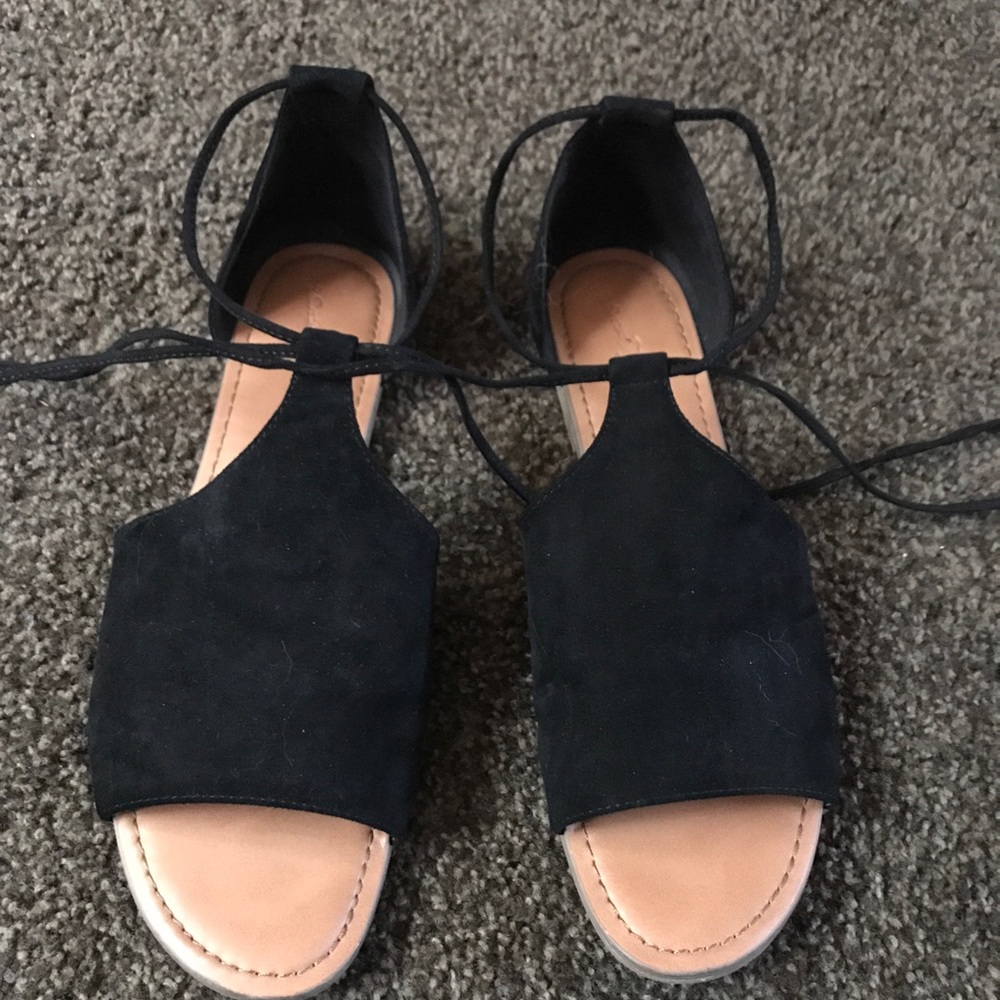 Black wrap around sandals